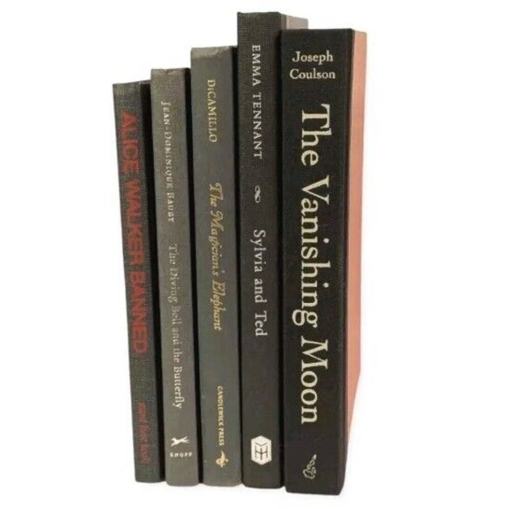 5 Black Gray Books Decor Hardcover Color Coding Home Staging Display Shades Lot